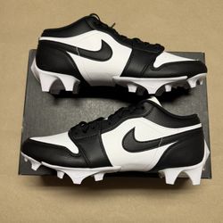 Nike Air Jordan 1 Low Retro TD Cleat Black White Men’s Size 10 Football NEW!