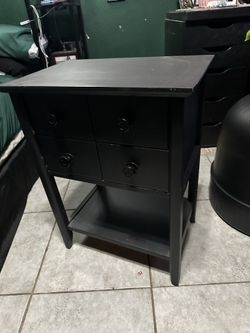Small black bedside table