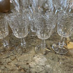 Wonderful Set Of 1940’s Crystal Wine Glasses