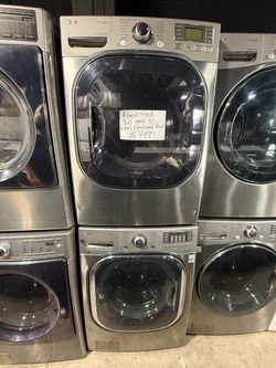 LG Stainless steel front load washer and gas dryer set