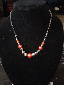 Silver and Orange Necklace