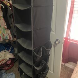 Grey Shoe Rack/clothes Hang Up