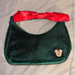 green velvet Minnie Mouse bag