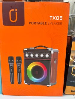 Portable Karaoke machine with 2wireless microphone with Led party speaker