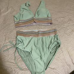 New green Swim Suit Bathing Suit M 