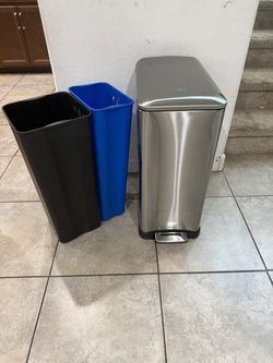 Home Zone Living 13 Gallon Kitchen Trash Can With Dual Compartments