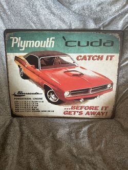 Plymouth metal sign