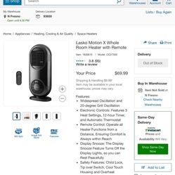  Lasko Motion X Heater 