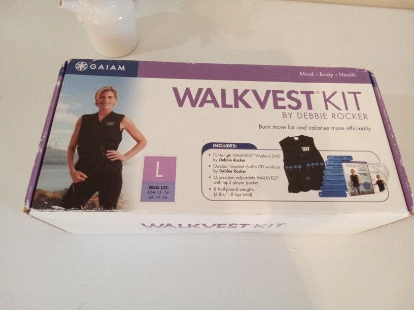NIB Weighted Walk Vest Kit w/ Adjustable Vest, Weights, Workout DVD