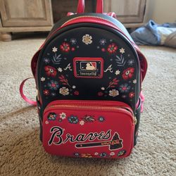 Loungefly MLB Atlanta Braves Floral Mini Backpack