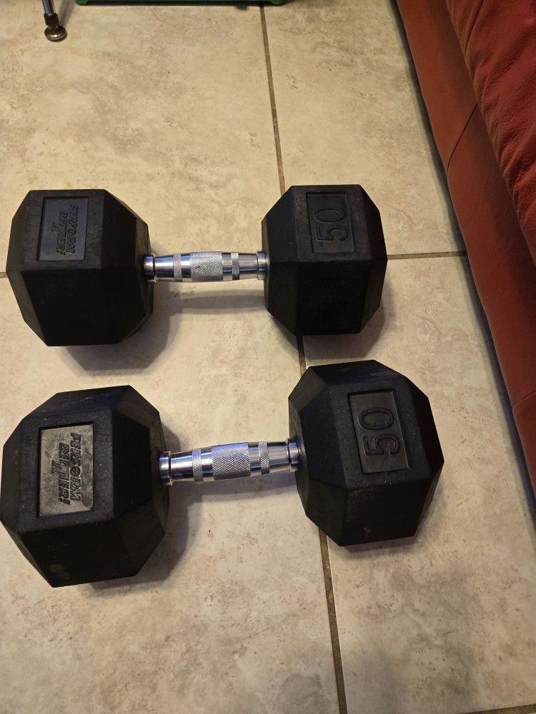 50 Lb Dumbbells X 2 $110 Set