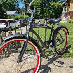 Men's 20" Black & Red Beach Cruiser