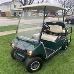 Club Car DS Golf Cart 48 Volts, Headlights & Taillights, 4 Passenger Brand New Rear Seat, Bi-fold Windshield 