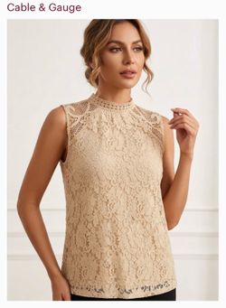 Cable & Gauge lace sleeveless top