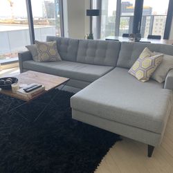 Modern Sectional Couch, Heather Grey. Great Condition.