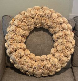 Large cream floral wreath
