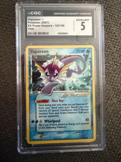 Vaporeon Star 102/108 EX Power Keepers Holo CGC 5 2007 Pokemon TCG EN