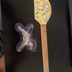 Yellow Llama Spatula AND Unicorn Cookie Cutter