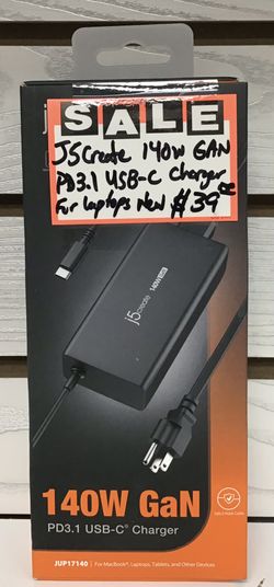 J5 Create 140W GaN PD3.1 USB-C Charger For Laptop New 