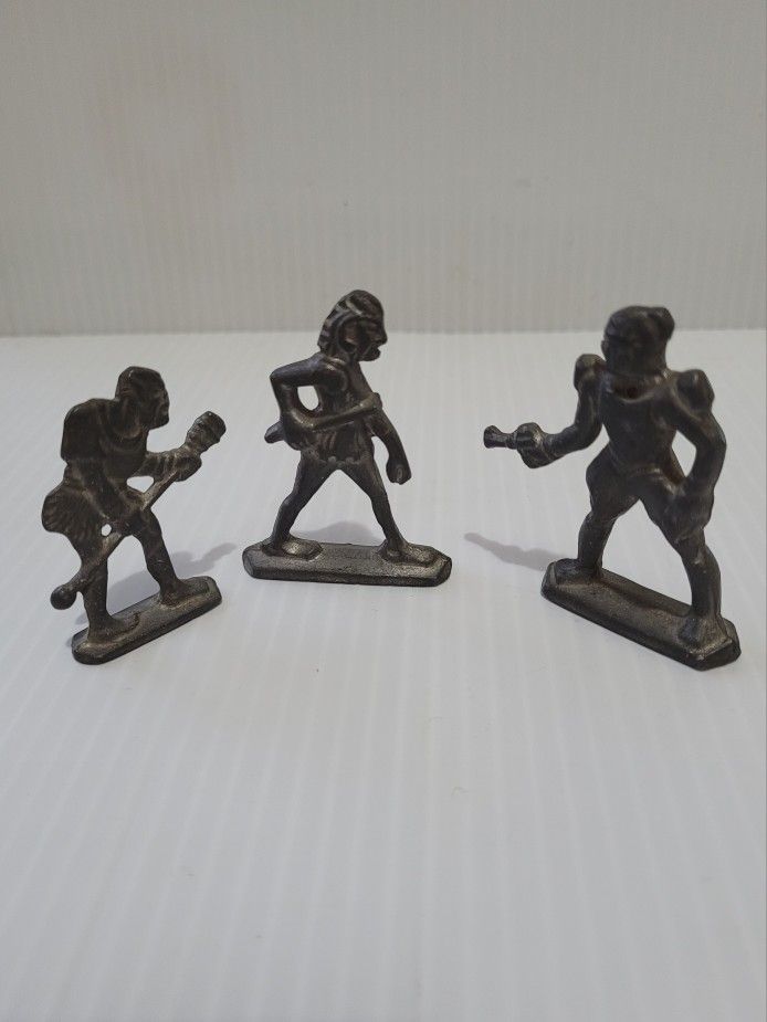 Vintage Antique Pewter Flash Gordan Set Of 3 Figurine 2" Tall.