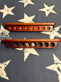 Wood Wall-Mount Billiard Cue Rack