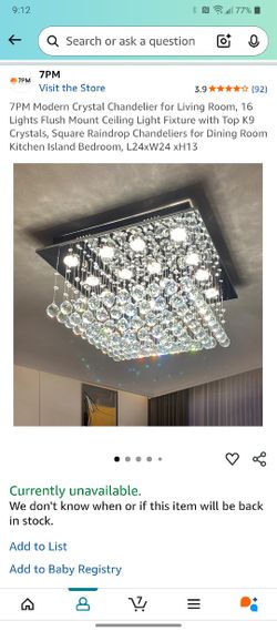Chandelier Living Room/ Bedroom LED& Crystals