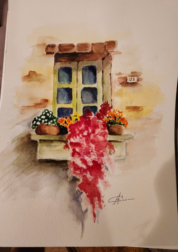 Watercolor "ITALY  WINDOW" 11X15 "> /R" 