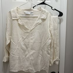 WilliSmith Woman Medium Vintage 100% Linen Suit With Pants