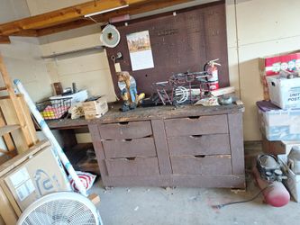 Heavy duty wooden work desk