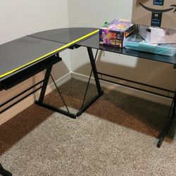 Glass Table L Shaped