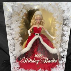 2007 Holiday Blonde Doll With Red & White Dress , NRFB