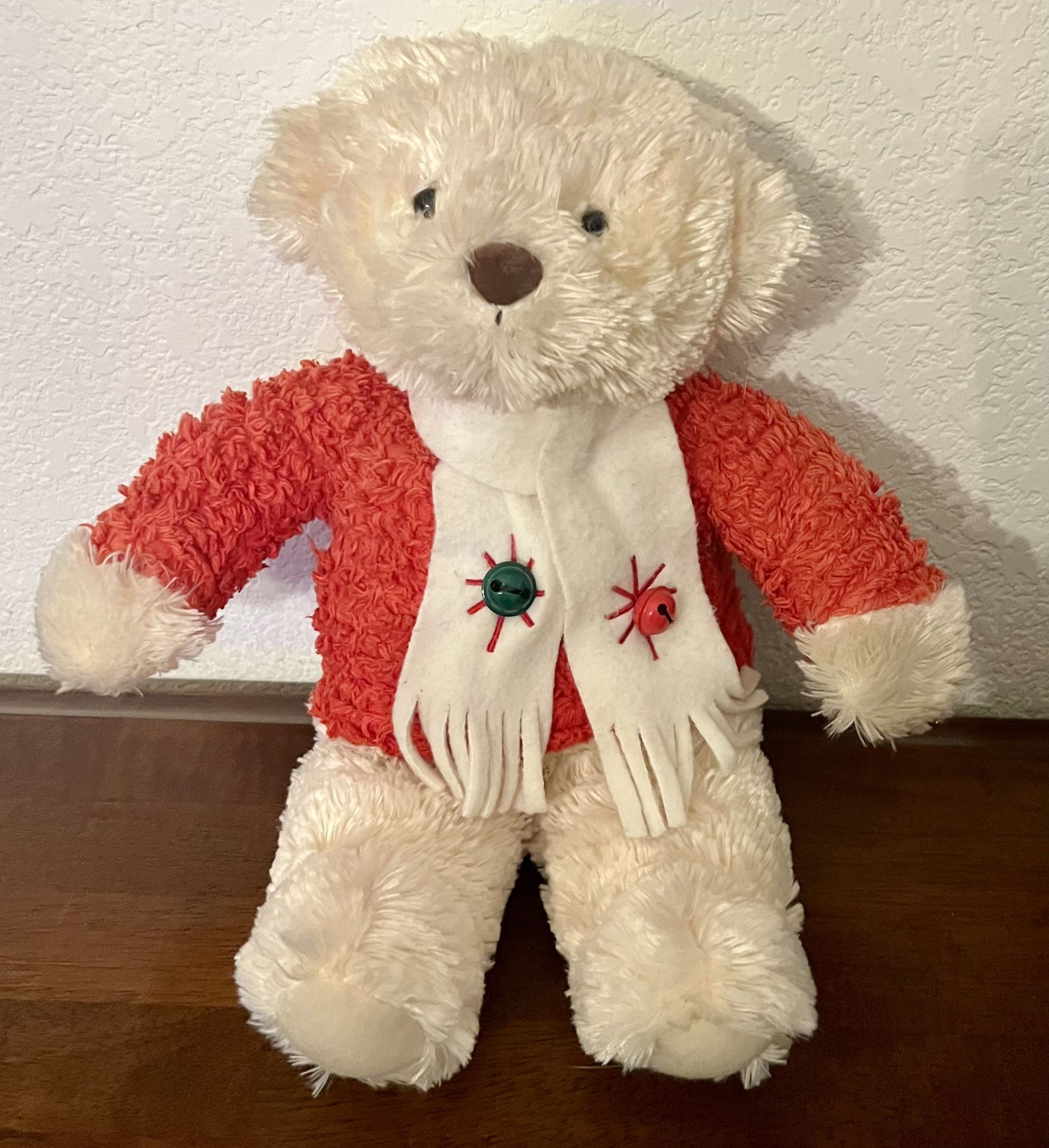Hallmark Bear With Jingle Scarf 14”