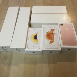 Apple Boxes. 1 iPad Pro, 3 iPhone Boxes, 2 Iwatch Boxes.