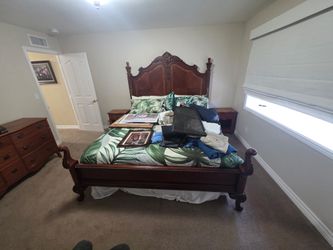 Bed Frame Dresser With Mirror And Night Stands