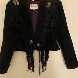 New Dark Blue Suede Leather Jacket