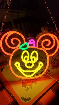 Disney Mickey Mouse Halloween Neon Sign LED Light Up