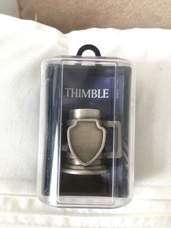 PEWTER THIMBLE IN CASE