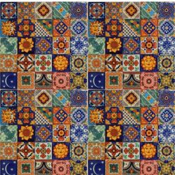 100 Hand Painted Talavera Mexican Tiles 2"x2" Spanish Mediterranean Decor