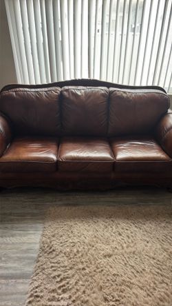 Leather couch and chaise lounge