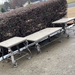 Fossil stone living room tables