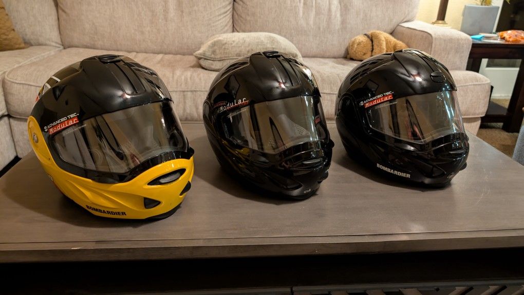 3 helmets