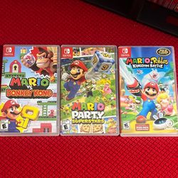 Nintendo Switch Games. Mario Vs Donkey Kong, Mario Party Superstars, Mario + Rabbids Kingdom Battle 