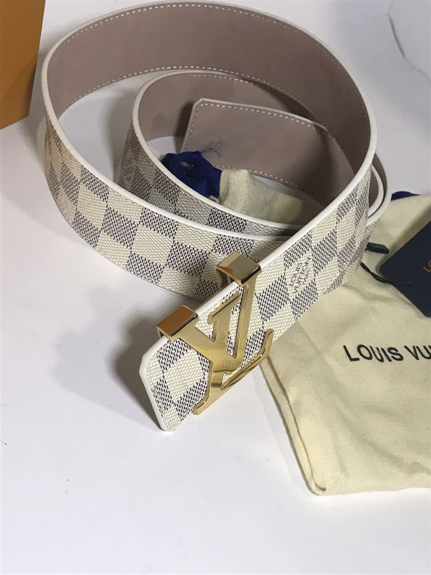 Louis Vuitton White Damier Azur Belt **XMAS SALE!!