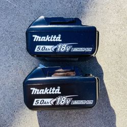 Two Makita LXT 18v 5.0 Batteries