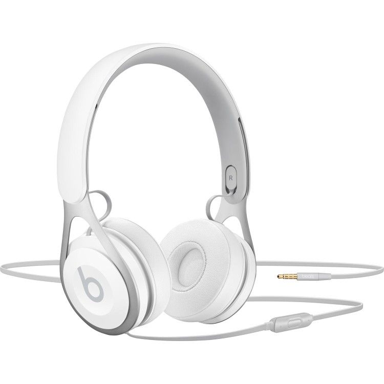 Beats Ep Wired On-Ear Headphones - Battery Free for Unlimited Listening, Built in Mic and Controls - White