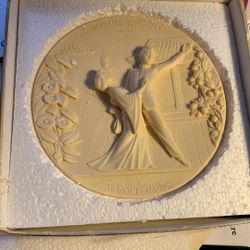 Madame Butterfly ivory Alabaster Art Plate