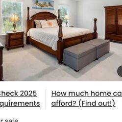 King Size Bed, Real Wood 