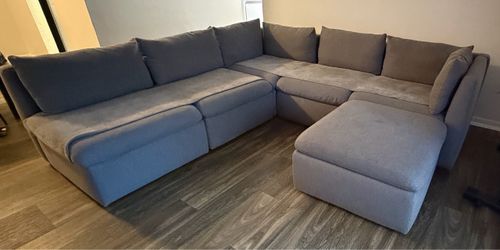Gray Modular Sectional Sofa with Adjustable Layout & Storage – $300 OBO