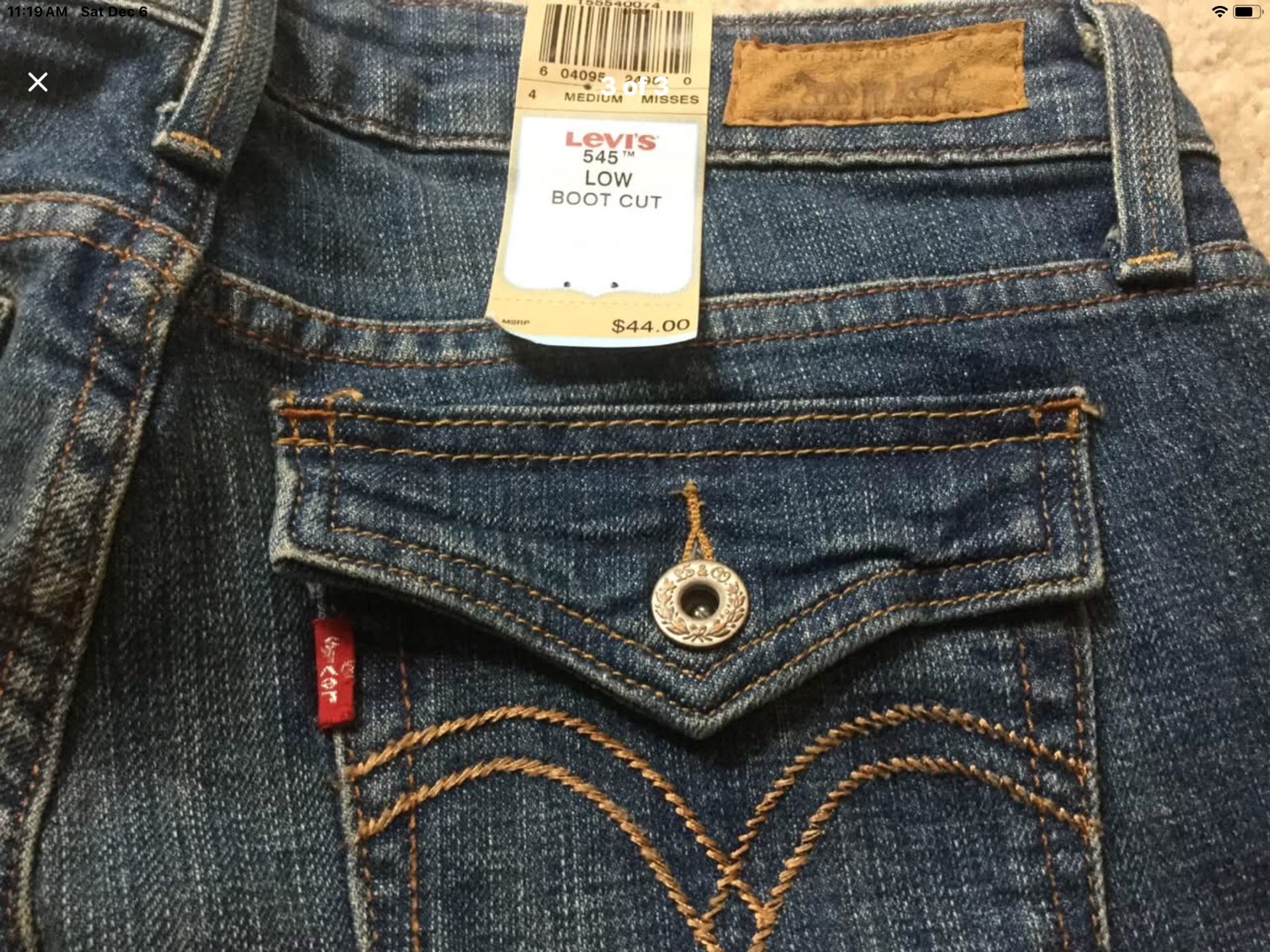 NWT Womens 545 Levi’s Bootcut Jeans