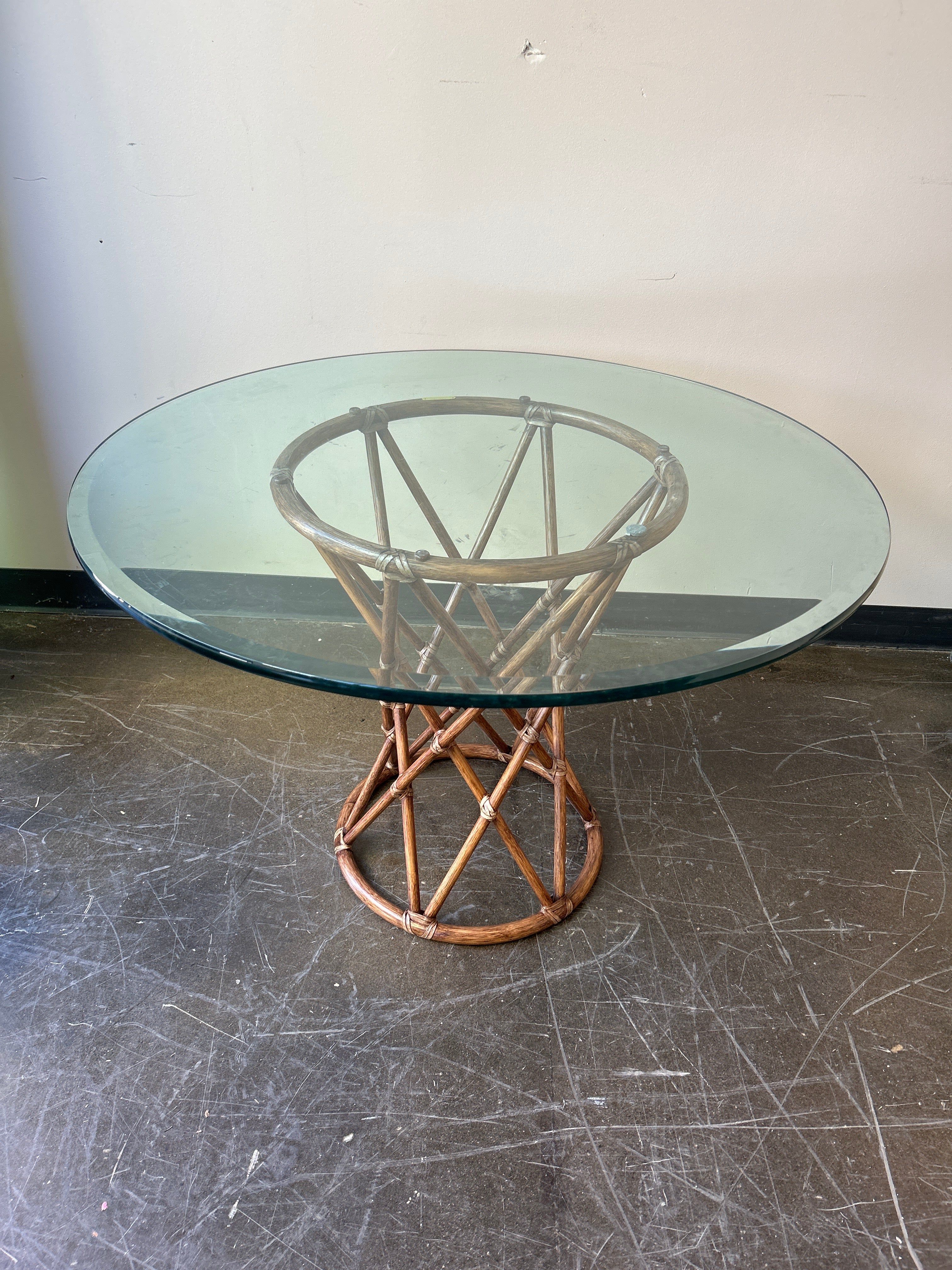 McGuire Glass Round Dining Table